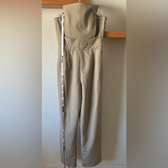 NWT House of CB Alga Strapless Tan Jumpsuit Medium - Picture 2 of 9